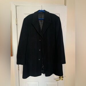 Geoffrey Beene Black Wool Peacoat - 44R